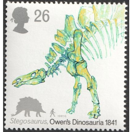 GB QEII 1991 Dinosaurs 26p Stegosaurus Unmounted Mint MNH SG 1574 Sc1388 stamp