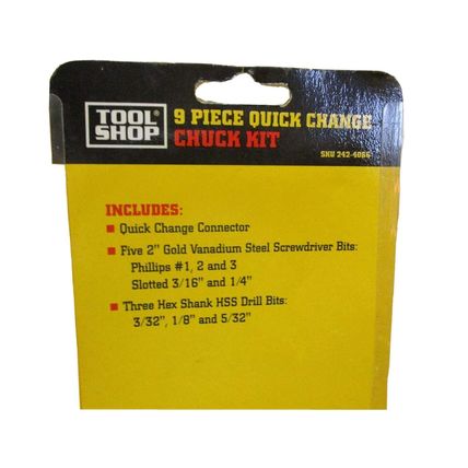 Tool Shop 9 Piece Quick Change Chuck Set