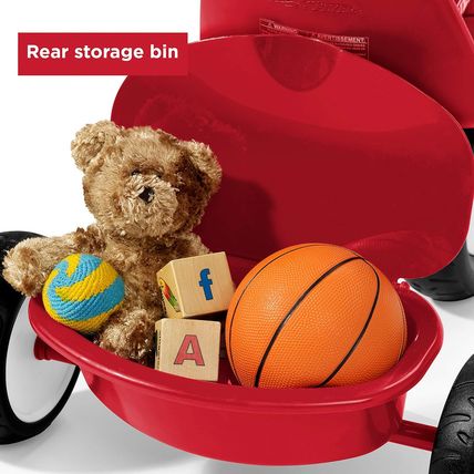 Radio Flyer Deluxe Steer & Stroll Kids Tricycle, Toddler Trike for Ages 2-5, Red