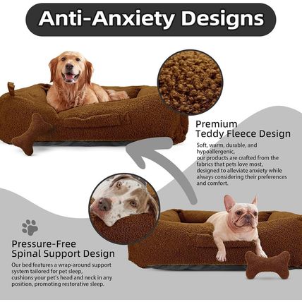 Sytopia Indestructible Chew Proof Dog Bed 42 Inch 60 Lbs, Anti-Anxiety Donut Cud