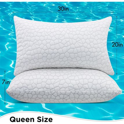 SUPA MODERN Cooling Bed Pillows for Sleeping 2 Pack Shredded Memory Foam Pillows