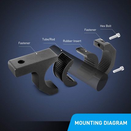 Nilight - 90020D 4PCS Mounting Bracket Kit LED Off-Road Light Horizontal Bar