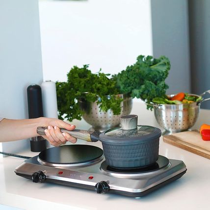 OVENTE Countertop Infrared Double Burner, 1500W Electric Hot Plate and Portable