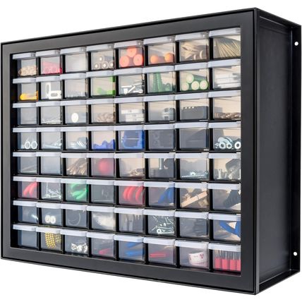 IRIS USA Bead Organizer Storage Bin Drawer Cabinet, 64-Drawer Plastic Organizati