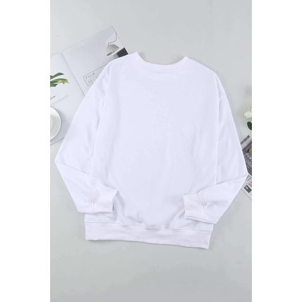 Beige Sequin Cheetah O Neck Drop Shoulder Sweatshirt