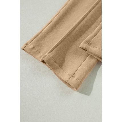 Smoke Gray Exposed Seam Drawstring High Waist Wide Leg Pants