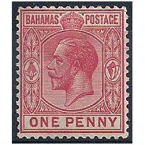 Bahamas 1921 SG116 1d Carmine Mounted.Mint