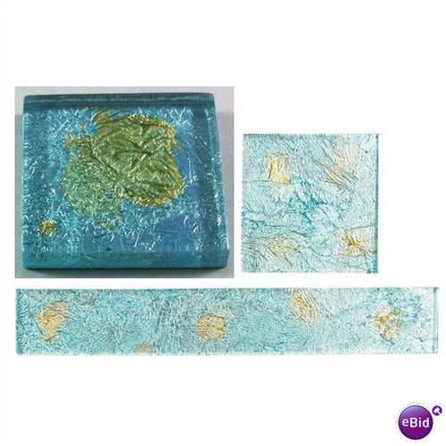 Hand colored Glass Tiles Atlantis Ocean 2 x 2