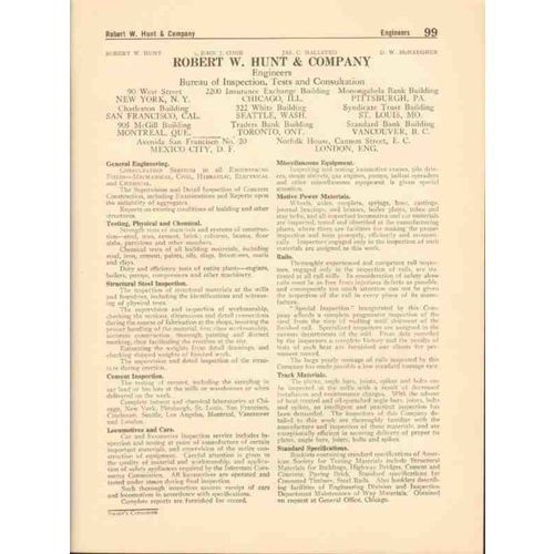 robert w hunt company 1916 cement inspection engineers vintage catalog
