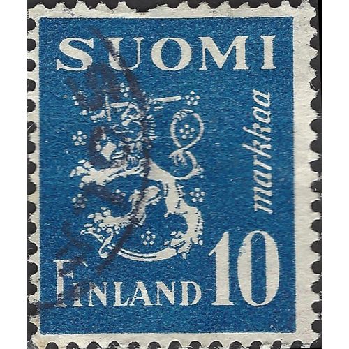 FINLAND, Lion Rampant, blue 1945, 10M, #2