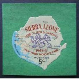 Sierra Leone 1964 New York Worlds Fair 5s Lion Map Unmounted Mint NM SG291 stamp