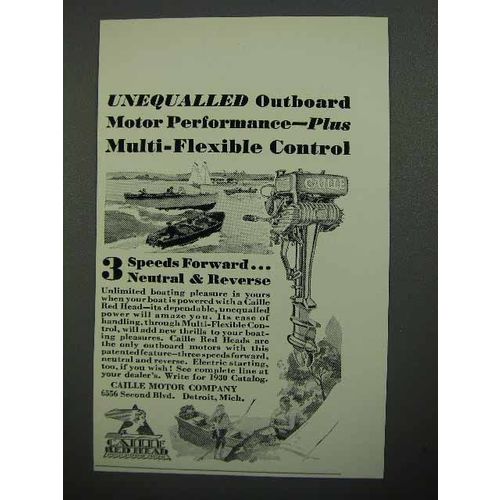 1930 Caille Outboard Motor Ad - Unequalled Performance