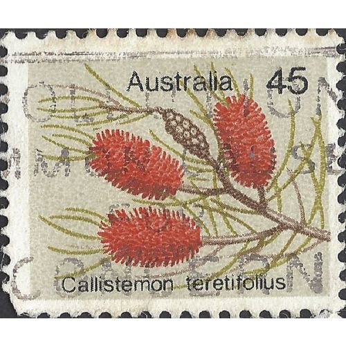 AUSTRALIA, FLOWER, Callistemon teretifolius, light brown 1975, 45c, #8