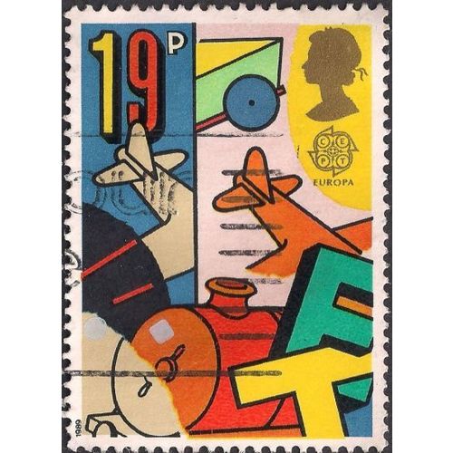 GB, CEPT, Train and Aeroplanes, multicolour 1989, 19p, #3