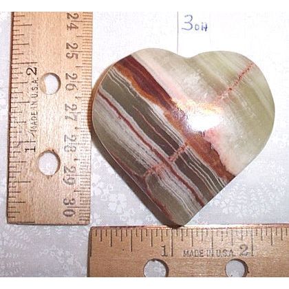 Banded Onyx Heart Palm Stone Touch Gemstone Metaphysical Energy Work Spirit