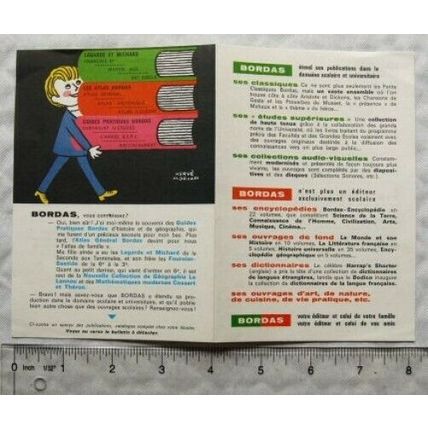 Vintage: advertising leaflet in French, Bordas books