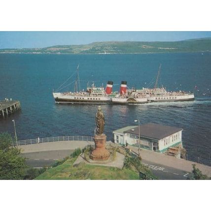 Paddle Steamer Waverley at Dunoon Rare Voyage Postcard
