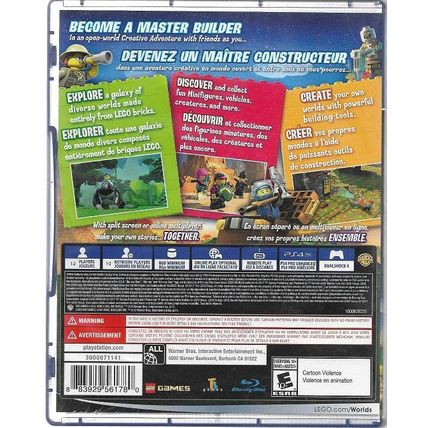 Lego Worlds Game PS4 PlayStation 4 2102215 Rated E Blu-ray Disc Case Manuals