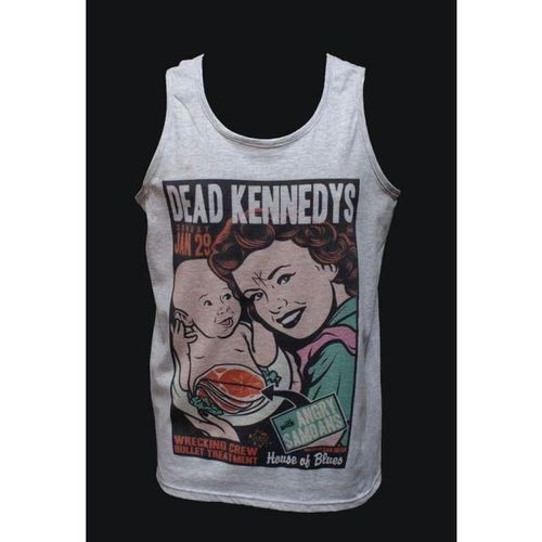 Dead Kennedys T shirt Vest Large Grey Unisex Punk ROCK Grunge Festival Top L