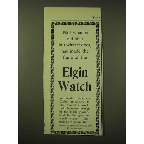 1902 Elgin Watch Ad - Not what is said of it, but what it does