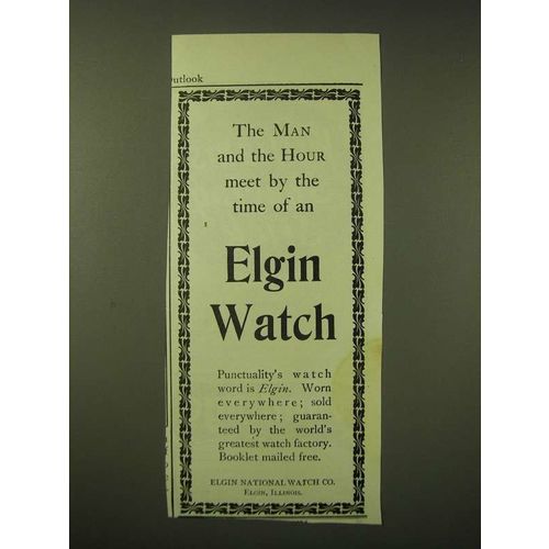 1902 Elgin Watch Ad - The man and the hour meet by the time of an Elgin Watch