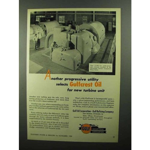 1950 Gulf Gulfcrest Oil Ad - Progressive Utility