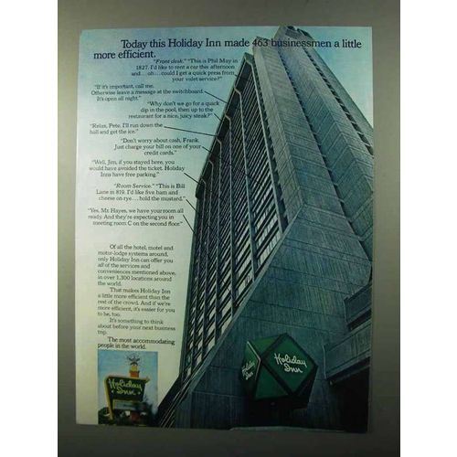 1971 Holiday Inn Ad - 463 Businessmen More Efficient