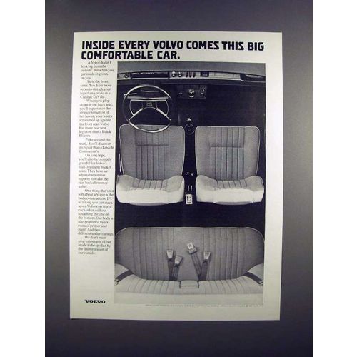 1972 Volvo Car Ad - Big Comfortable Car