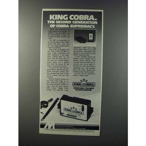 1981 King Cobra Motorcycle Alarm Ad - Supremacy