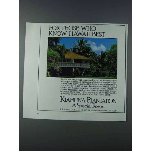 1981 Kiahuna Plantation Ad - Know Hawaii Best