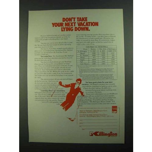 1981 Killington Vermont Ad - Don't Take Lying Down