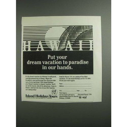 1984 Island Holidays Tours Ad - Hawaii
