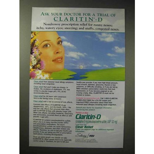 1995 Schering Claritin-D Ad - Ask Your Doctor for Trial