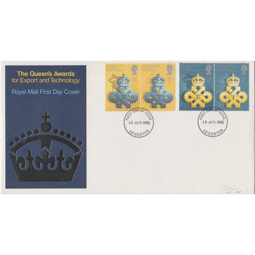 GB 1990 Queens Awards for Export & Technology GPO FDC Leicester pm see others