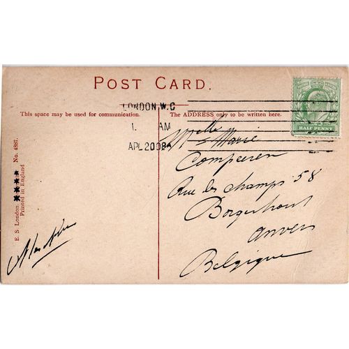 1908 ES London Postcard Tower of London
