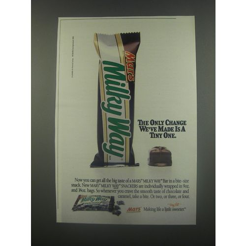 1991 Mars Milky Way Snackers Ad - The only change we've made is a tiny one
