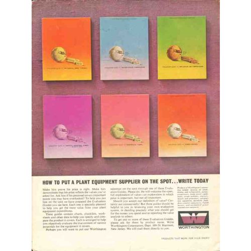 WORTHINGTON CORP 1962 Plant equipment supplier oil process vintage ad