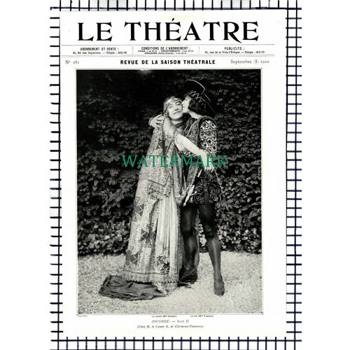 X1599) Mlle Dorziat Mlle Ventura French Actress Joconde - 1910 Book Print