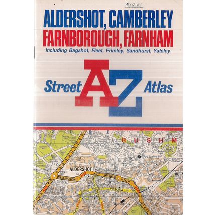 ALDERSHOT, CAMBERLEY, FARNBOROUGH ..A-Z STREET ATLAS 1991 edition 2 paperback =