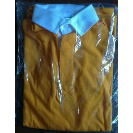 VINTAGE CUP TIE CLASSIC YELLOW LONG SLEEVE COTTON RUGBY SHIRT (XS) 30" - 32"