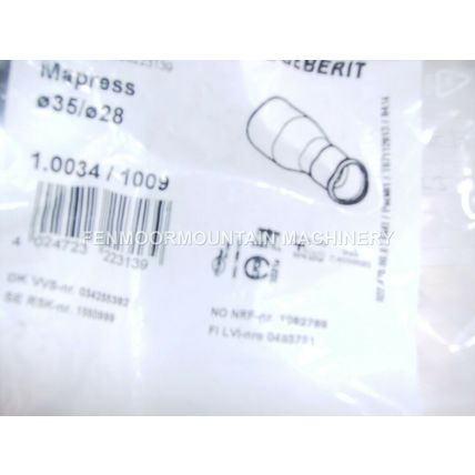 Geberit Mapress 22313, Carbon Steel Straight Reducer 35mm x 28mm