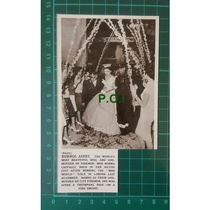 C47) Miss Norma Cappagli Miss World Firemen Godmother Buenos Aires - 1961 Clip