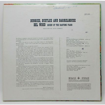 Del Wood Buggies, Bustles and Barrel House Vinyl RCA Victor Living Stereo (P2)