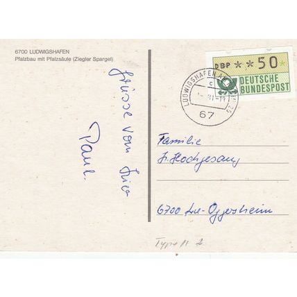 Ludwigshafen Pfalzbau Germany Postcard posted 1981 VGC