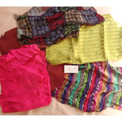 S19 100% Silk Scrap Fabric Lot Material Reclaimed clothing over 3 oz Crafting