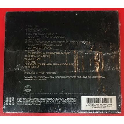 SYMPHONY [Digipak] by SARAH BRIGHTMAN (CD, 2007 - Manhattan - USA) “BRAND NEW”