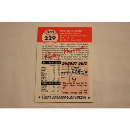 Peter Rocky Krsnich 1991 Topps 1953 Archives NO. 229