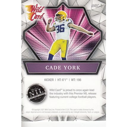 CADE YORK 2021 AUTOGRAPHED CLEVELAND BROWN ROOKIE ALL-PRO PLACE KICKER