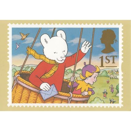Rupert Bear Hot Air Balloon Royal Mail Postcard