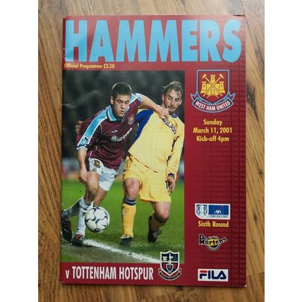 2001 FA Cup Quarter Final Programme & Ticket - West Ham vs Tottenham / Spurs